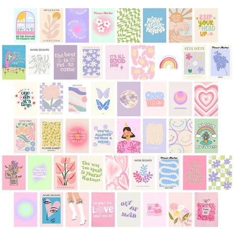Gensteuo Pastel Pink Wall Collage Kit Aesthetic Pictures Set X