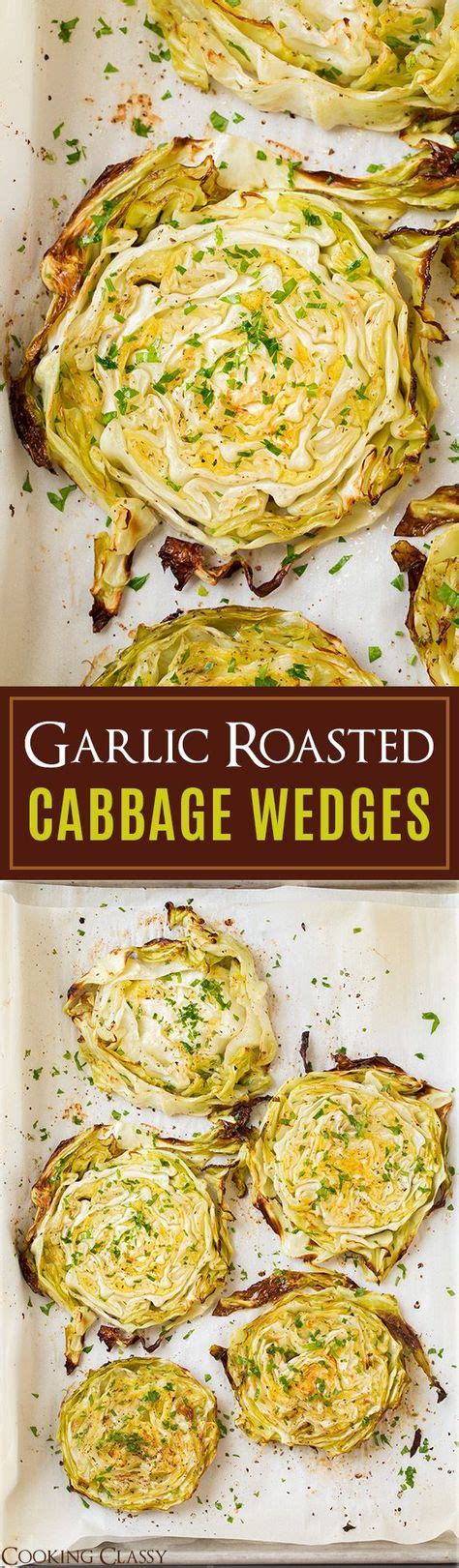 Preheat the oven to 450 degrees.cut the cabbage through the core into 4 quarters. Garlic Roasted Cabbage Wedges - So easy so delicious! My ...