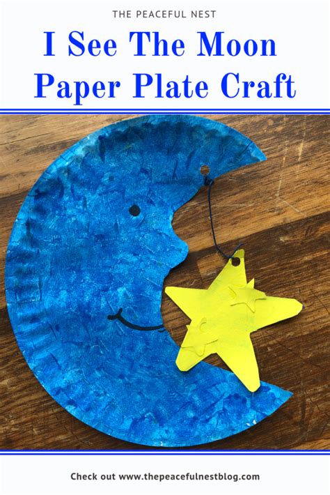I See The Moon Craft For Preschoolers Toddler Activity Crafts Paper