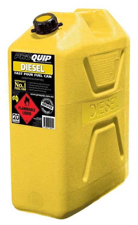20l Yellow Plastic Diesel Fuel Can With Internally Stored Pourer And