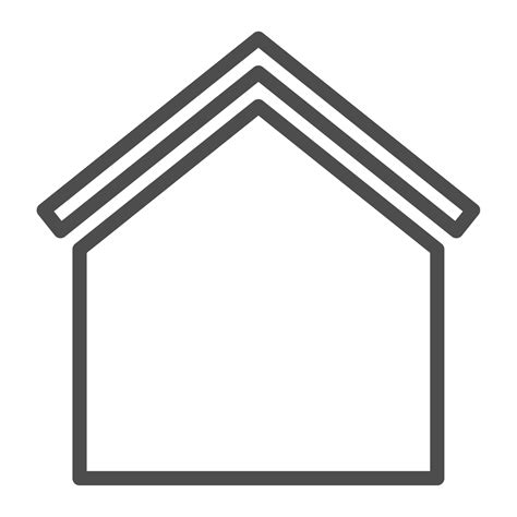 Thin Line Home Icon Outline House Shape Element 25794762 Png