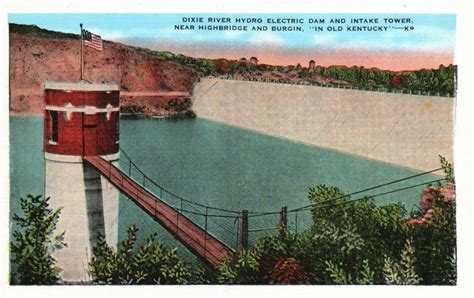 Vintage Postcard 1930s Dixie River Hydro Electric Dam Highbridge
