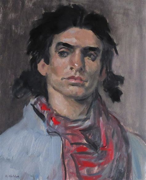 Male Model In Red And Blue Painting By Robert Holden