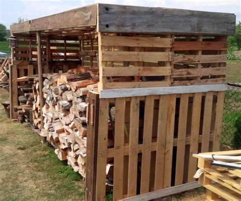 Pallet Firewood Shed Easy Pallet Ideas