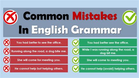 How To Improve English Common Mistakes In English Grammar Youtube