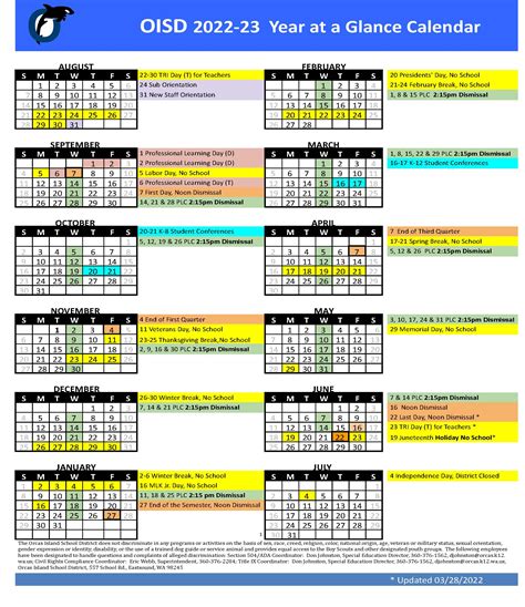 Orcas Island School District Calendar 2022 And 2023