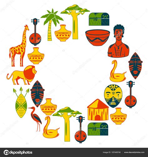 Africa Frame For Poster Travel To Africa Ethnic Icons Tribal