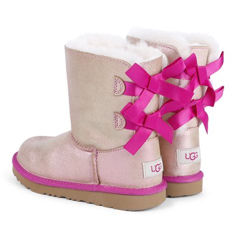 Ugg Girls Shimmer Suede Boots In Pink Bambinifashioncom