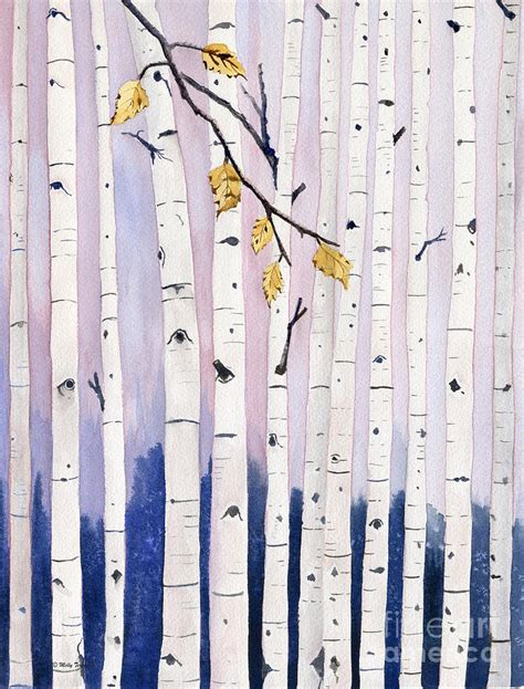 Birch Trees Watercolor Painting By Melly Terpening