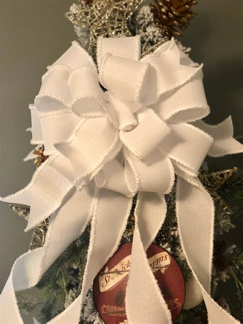 Tree Topper Bow With Streamers Christmas Tree Topperlarge Toppers