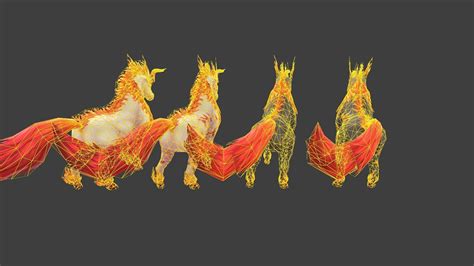 3d Model Fire Unicorns Vr Ar Low Poly Cgtrader