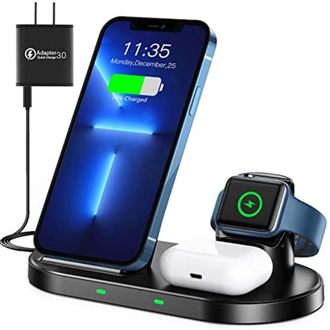 Waitiee Wireless Charger 3 In 1 15w Fast Charging Station For Iphone