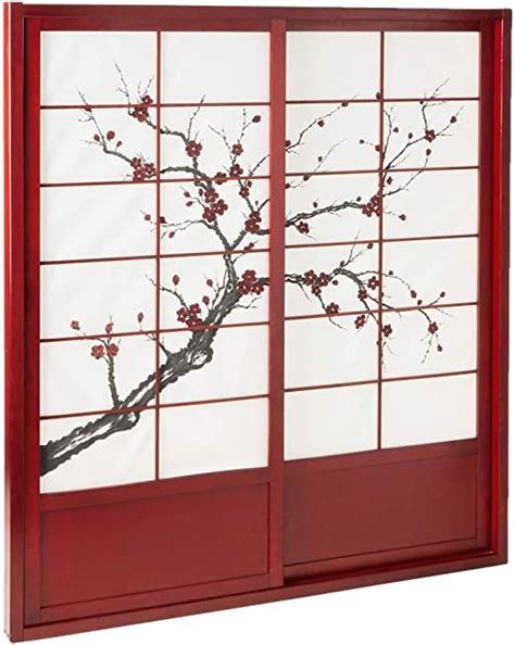 Oriental Furniture 7 Ft Tall Cherry Blossom Shoji Sliding Door Kit