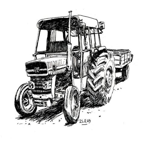 Coloriage De Tracteur Massey Ferguson A Imprimer