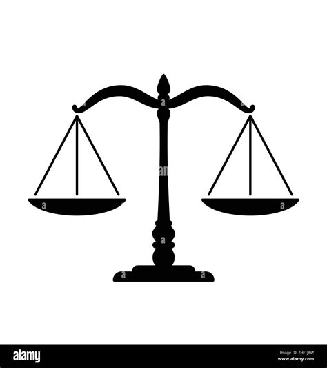 Simple Classic Balance Justice Scales Silhouette Vector Isolated On