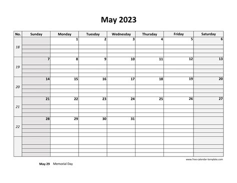 Monthly Calendar Printable 2023 May Mobila Bucatarie 2023
