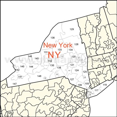 3 Digit Zip Code Map New York Gambaran