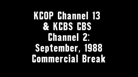 Kcop Channel 13 And Kcbs Channel 2 September 1988 Commercial Break