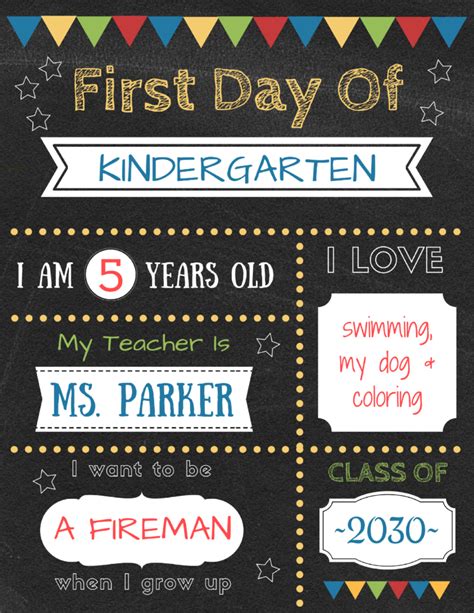 33 My First Day Of Preschool Template Inspirations This Is Edit