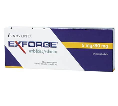 Exforge Amlodipinovalsartan Novartis 5mg80mg Caja X 28 Comprimidos