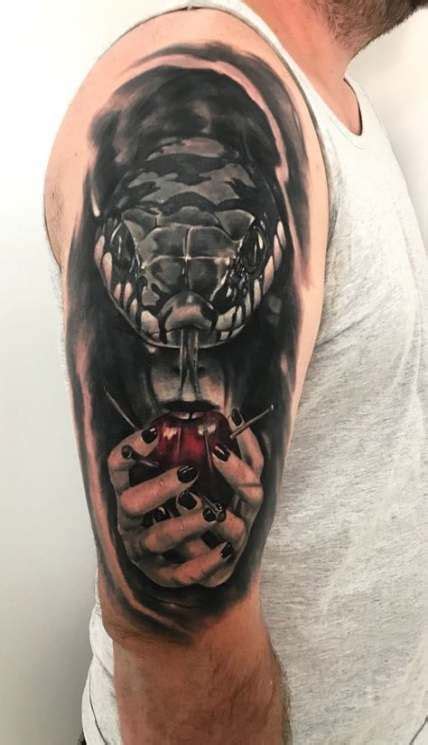 Apples are usually designed only using two colors, which are red and green. Tattoo Snake Apple Beautiful 34 Ideas | Snake tattoo ...