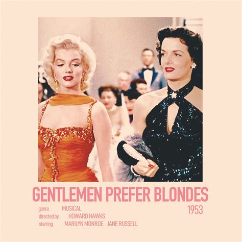 Minimalist Gentlemen Prefer Blondes Movie Polaroid Poster Gentlemen