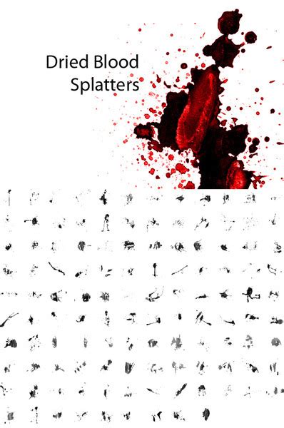 Dried Blood Splatters Free Photoshop Brushes