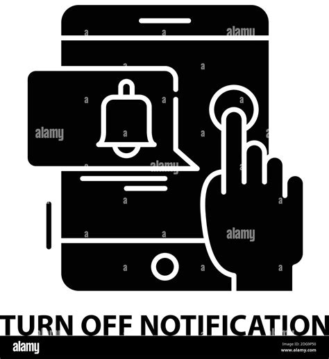 Turn Off Notification Icon Black Vector Sign With Editable Strokes