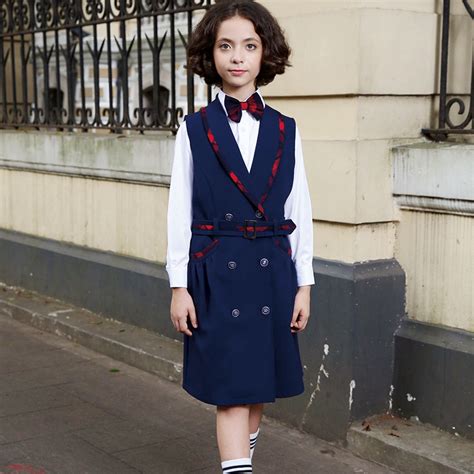 Bespoke Girls High School Uniform Dress Design China School Uniform