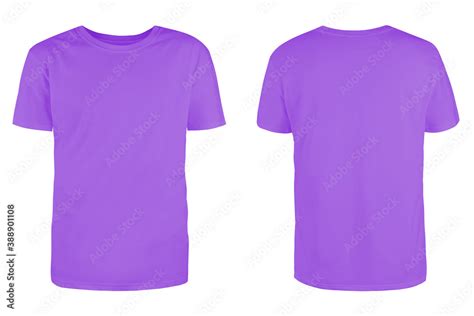 Men S Violet Blank T Shirt Template From Two Sides Natural Shape On