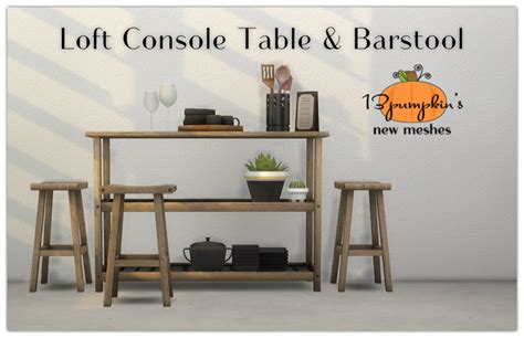 My Sims 4 Blog Loft Console Table And Bar Stool By 13pumpkin31
