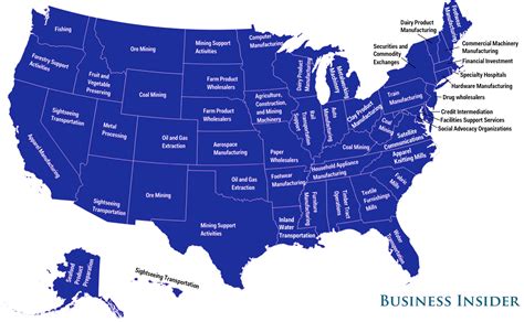 The Most Distinctive Industry In Every State | Business Insider