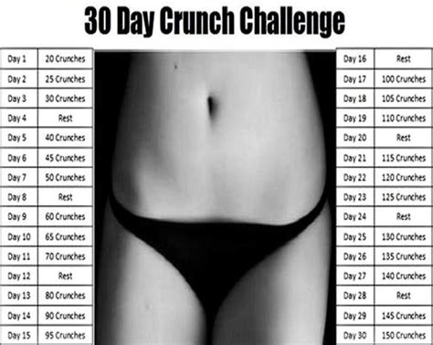 30 Day Crunch Challenge The Workout Of The Day