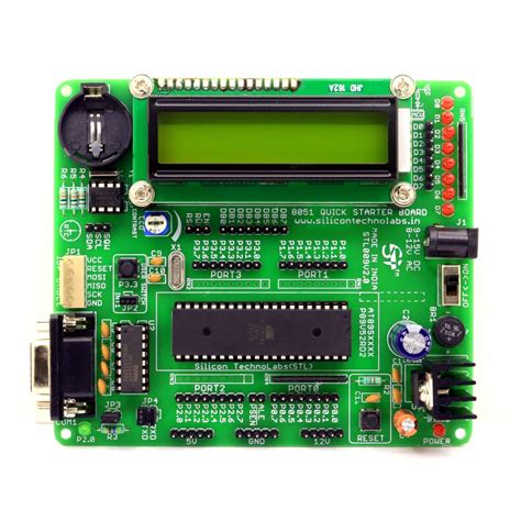 8051 Development Board With 16x2 Lcd Ds1307 Rtcsilicon Technolabs