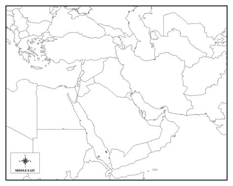 Blank Map Of North Africa And Middle East My Maps