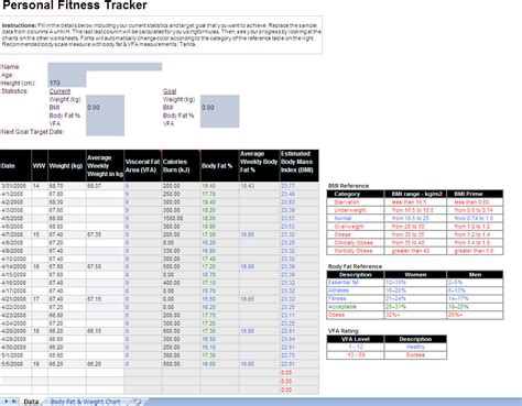 Fitness Tracker Excel Template Excel Fitness Tracker