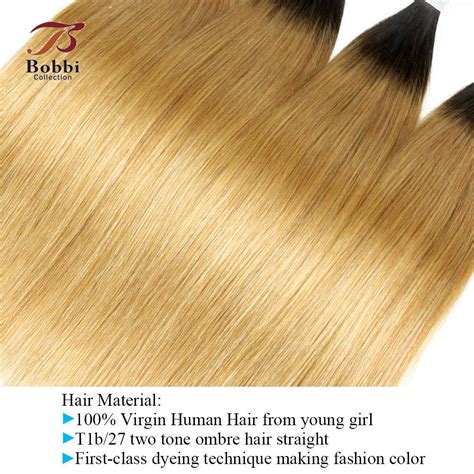 Colored Brazilian Straight Hair Ombre Human Hair Silky Soft T1b 27 Dark