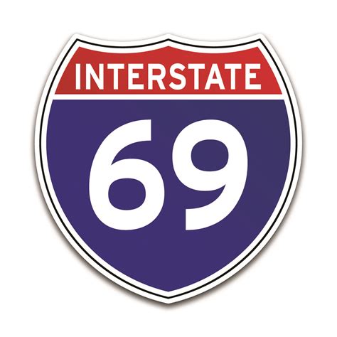 Interstate 69 Sign Decal Sticker Interstate Highway Road Travel Driving