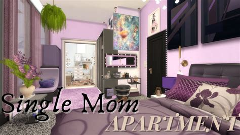 The Sims 4 Single Mom Apartment Tour 💜💙 Cc Furniture Download Youtube