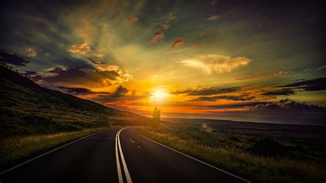 3840x2160 Cool Sunset Road View 8k 4k Hd 4k Wallpapers Images