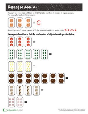 Multiplication as Repeated Addition Worksheets & Free ...