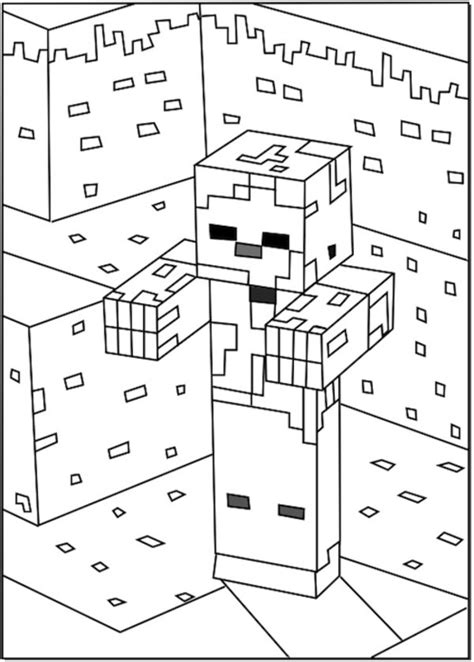 Minecraft Coloring Pages Herobrine At Free Printable