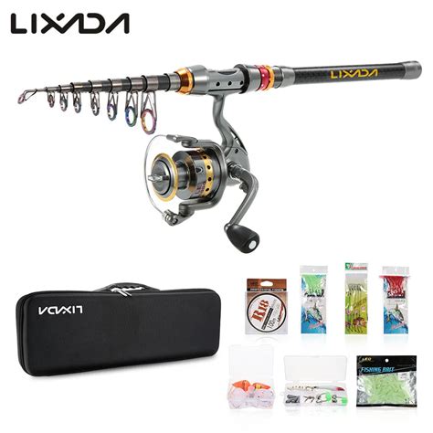 Lixada Telescopic Fishing Rod Reel Combo Full Kit Spinning Reel With