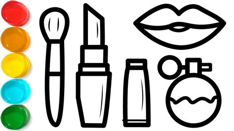 Cara Menggambar Dan Mewarnai Makeup Makeup Tools Coloring And Drawing