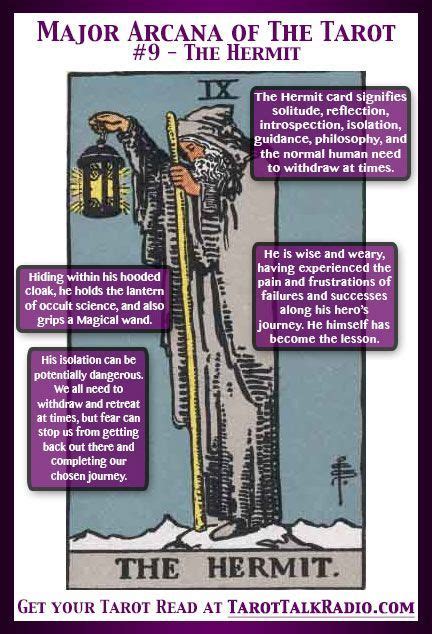 This means that the hermit can communicate spiritual concepts clearly. Tarot card meanings and the hermit :) x | Tarot, Tarot ...