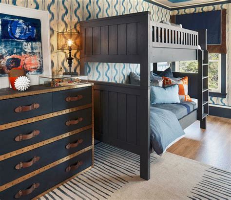 Inspiration for a boys kids' room with guitars hanging on the walls and a boom box picture above the. San Francisco Decorator Showcase 2014 :: Blue Boys Bedroom ...