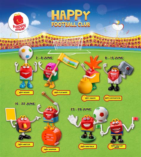 It was first introduced to malaysia in july 2002, and the. FREE McDonald's The Happy Football Club (Happy Meal toy ...