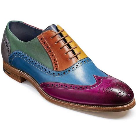 Mens Handmade Multi Color Leather Shoeswingtip Multi Color Dress
