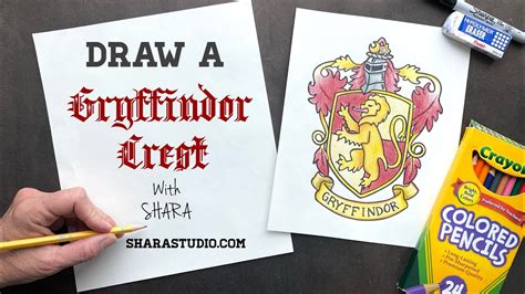 How To Draw Gryffindor Crest Youtube