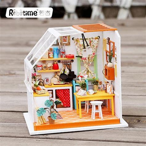 Flever dollhouse miniature diy house kit creative room with furniture and cover for romantic valentine's gift(love you forever). 1: 24 Miniature Dollhouse DIY Kit Jason's Kitchen with ...